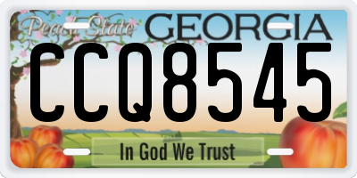 GA license plate CCQ8545
