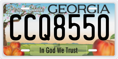 GA license plate CCQ8550
