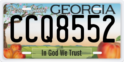 GA license plate CCQ8552