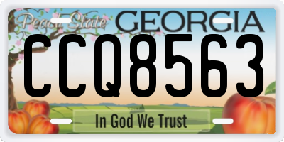 GA license plate CCQ8563