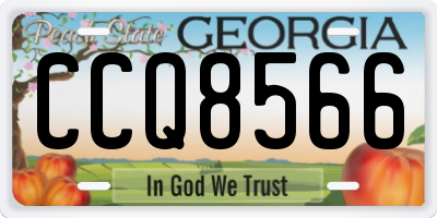 GA license plate CCQ8566