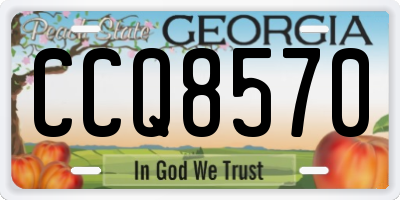 GA license plate CCQ8570