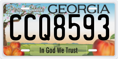 GA license plate CCQ8593