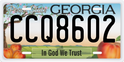 GA license plate CCQ8602