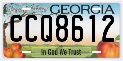 GA license plate CCQ8612