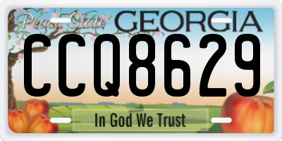 GA license plate CCQ8629