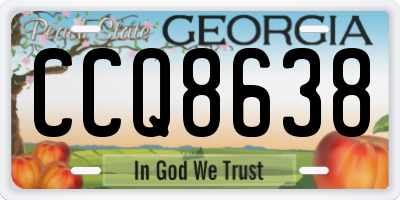 GA license plate CCQ8638