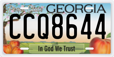 GA license plate CCQ8644