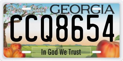 GA license plate CCQ8654
