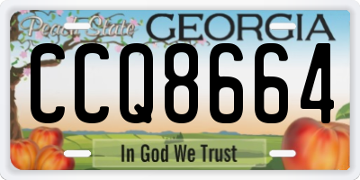 GA license plate CCQ8664