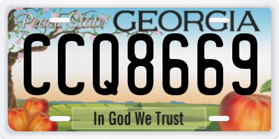 GA license plate CCQ8669