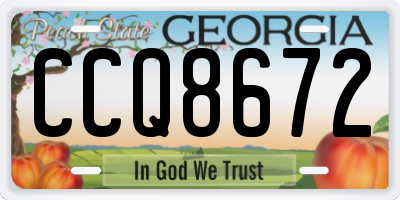 GA license plate CCQ8672
