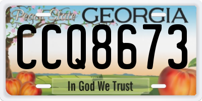 GA license plate CCQ8673