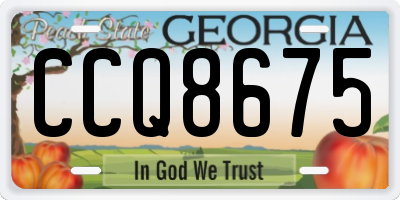 GA license plate CCQ8675