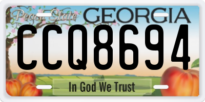 GA license plate CCQ8694