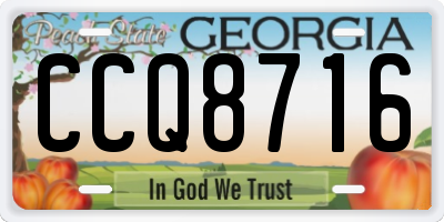 GA license plate CCQ8716