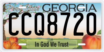 GA license plate CCQ8720