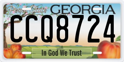 GA license plate CCQ8724