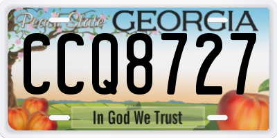 GA license plate CCQ8727