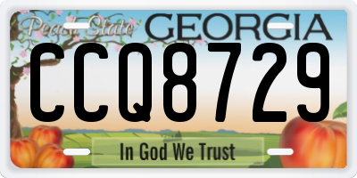 GA license plate CCQ8729