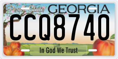 GA license plate CCQ8740