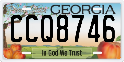 GA license plate CCQ8746