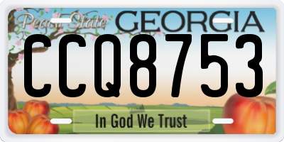 GA license plate CCQ8753