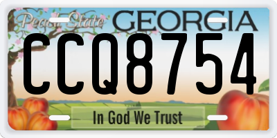 GA license plate CCQ8754