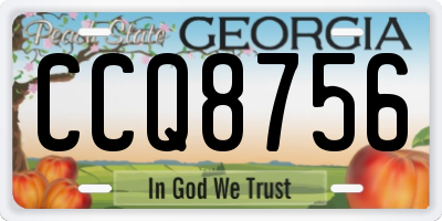 GA license plate CCQ8756