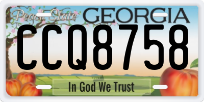 GA license plate CCQ8758