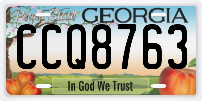 GA license plate CCQ8763