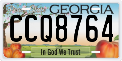 GA license plate CCQ8764
