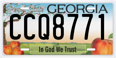 GA license plate CCQ8771