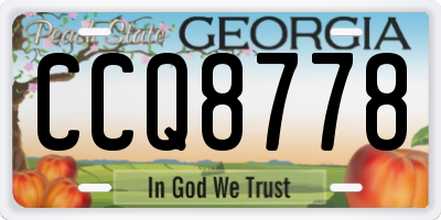 GA license plate CCQ8778