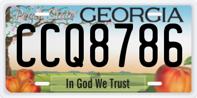 GA license plate CCQ8786