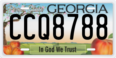 GA license plate CCQ8788