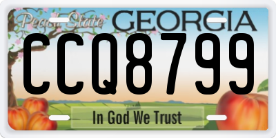 GA license plate CCQ8799