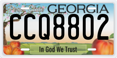 GA license plate CCQ8802