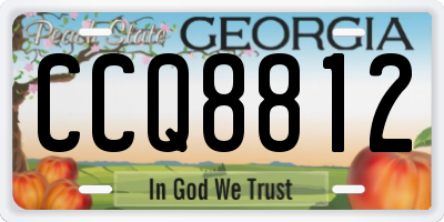GA license plate CCQ8812