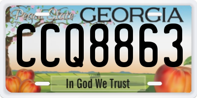 GA license plate CCQ8863