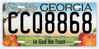 GA license plate CCQ8868