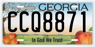 GA license plate CCQ8871