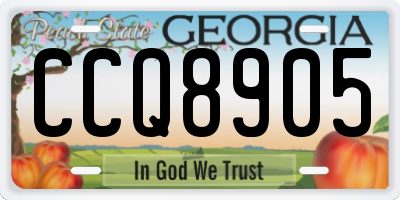 GA license plate CCQ8905