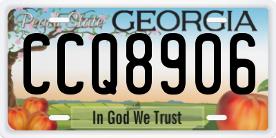 GA license plate CCQ8906
