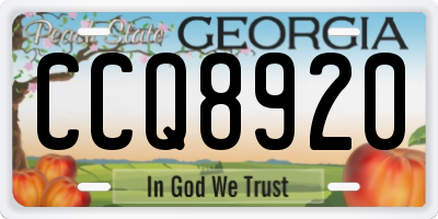 GA license plate CCQ8920