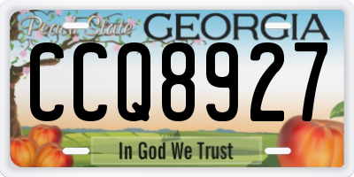 GA license plate CCQ8927