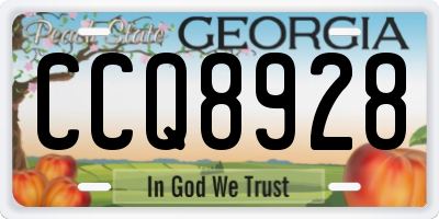 GA license plate CCQ8928