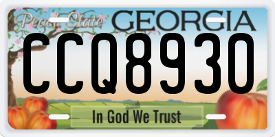 GA license plate CCQ8930
