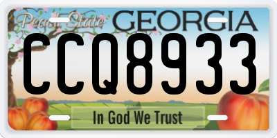 GA license plate CCQ8933