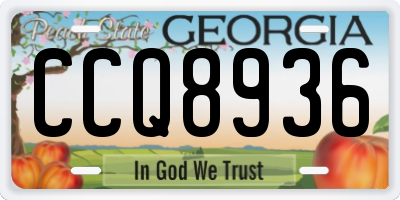 GA license plate CCQ8936